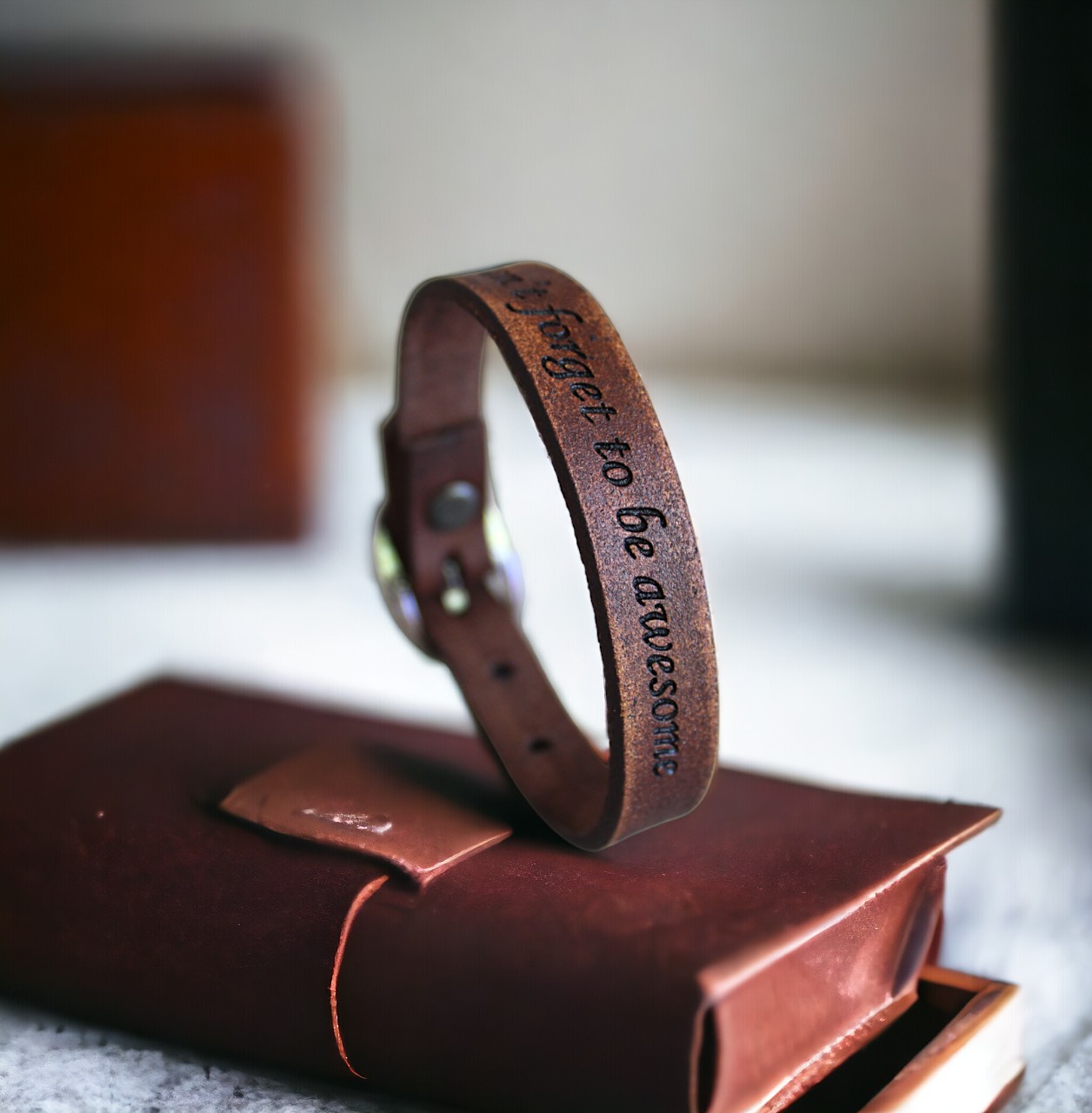 Personalized leather bracelets with secret message option